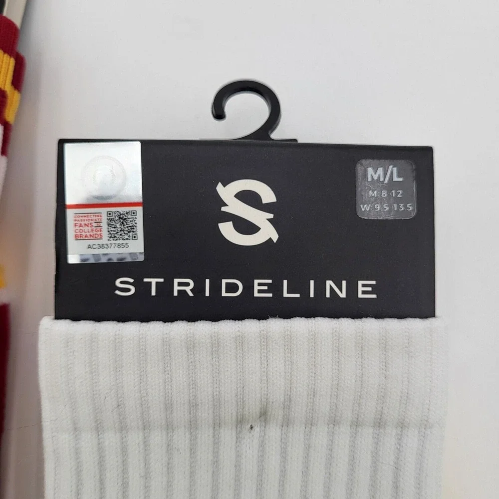 2 Pair Minnesota Gophers Strideline Knit Crew Socks M/L Mens 8-12 Women 9.5-13.5